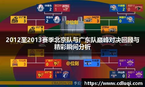 2012至2013赛季北京队与广东队巅峰对决回顾与精彩瞬间分析